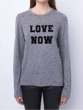 Zadig & Voltaire Grey Long-Sleeve 'LOVE NOW' shirt